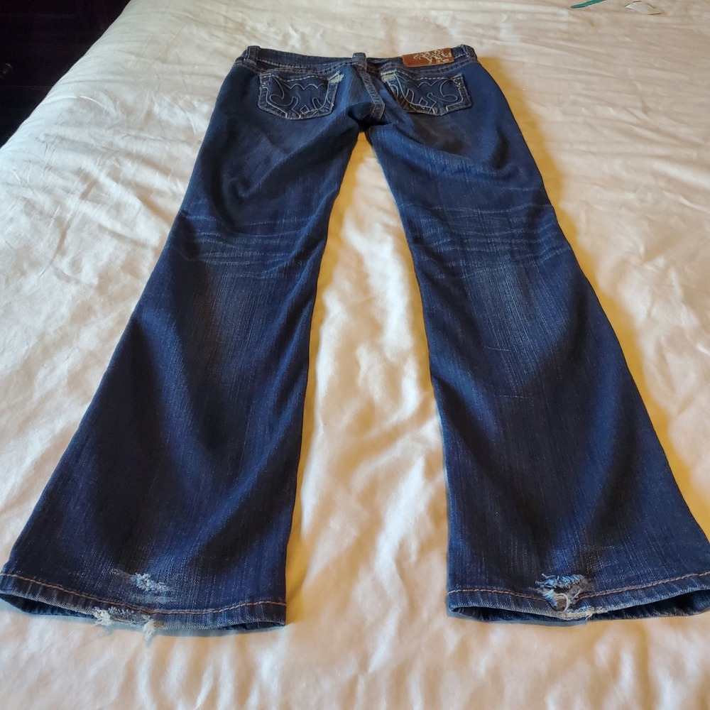 MEK Denim Moscow Sweet Petite Slim Bootcut Jeans Dark Wash Buckle 28x31
